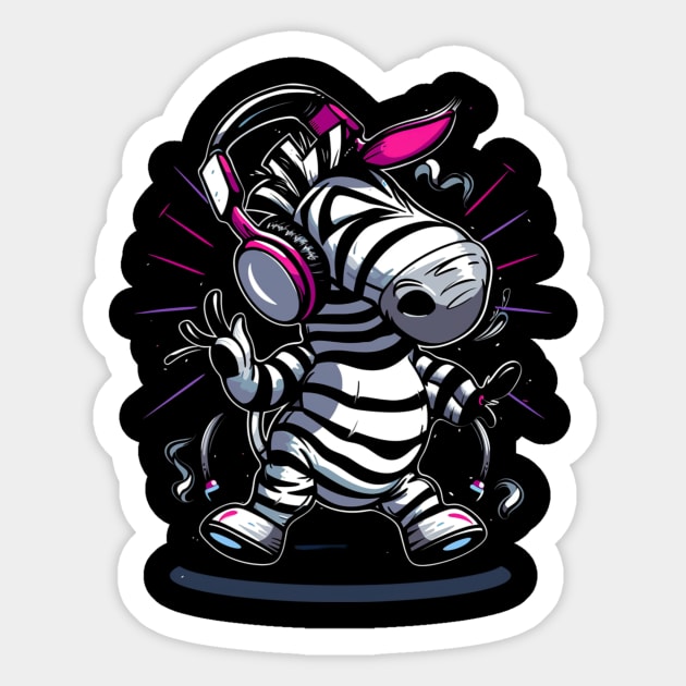 Zebra Survival Techniques Sticker by Maja Wronska